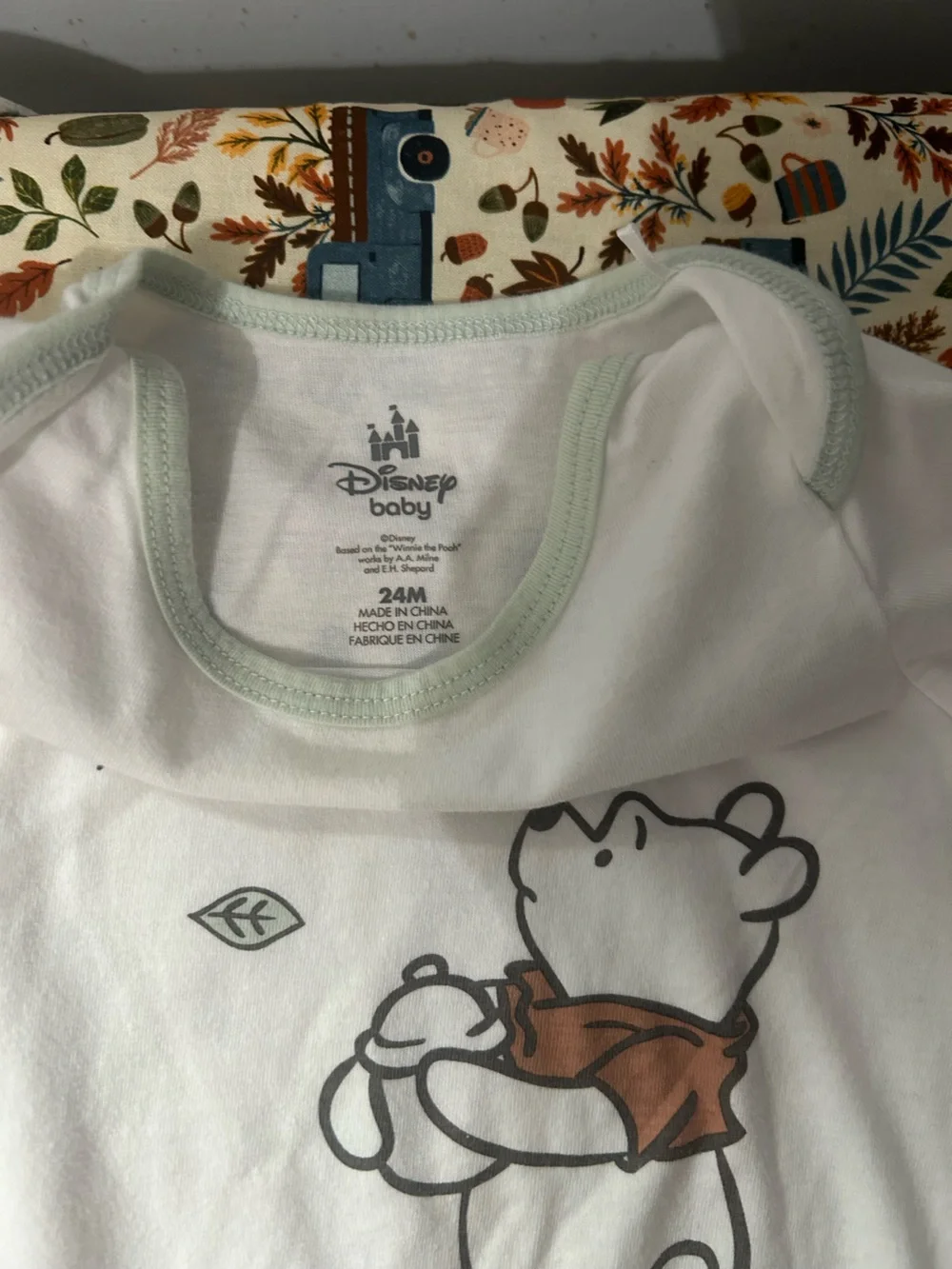 Disney Baby Light Green & White Mickey and Winnie the Pooh Bodysuit Set